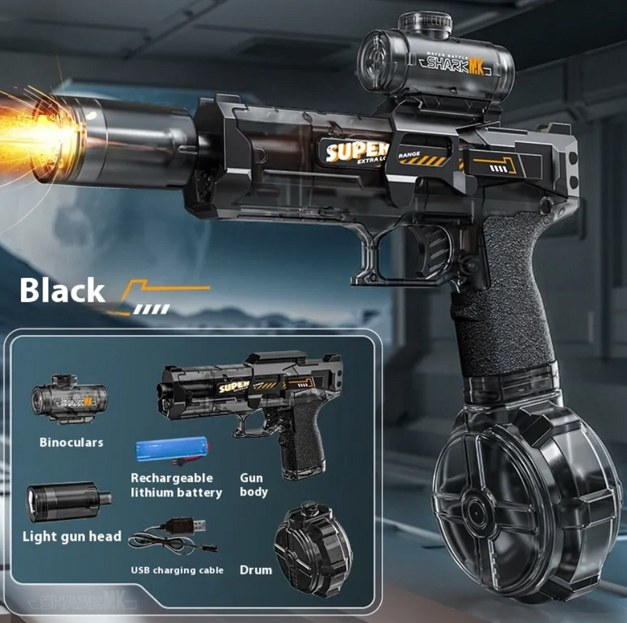 Electric Water Blaster — Continuous Fire + Flame Light Effects
