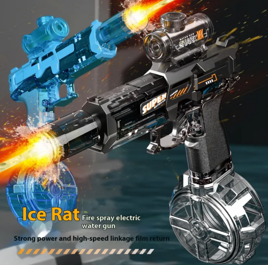 Electric Water Blaster — Continuous Fire + Flame Light Effects