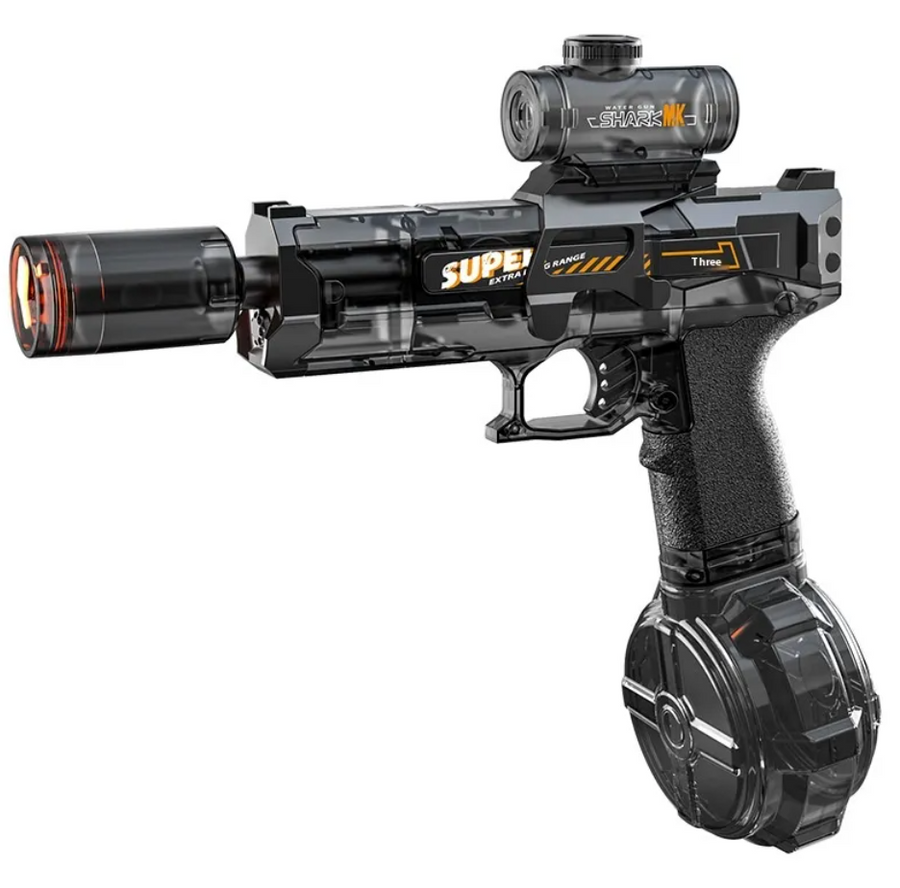Electric Water Blaster — Continuous Fire + Flame Light Effects