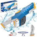 Skirfy Electric Water Gun for Adult Kids Outdoor Automatic Water Suction Water Toys Squirt 39 FT Range Water Guns Summer Beach Pool Lawn Party Games（Blue）