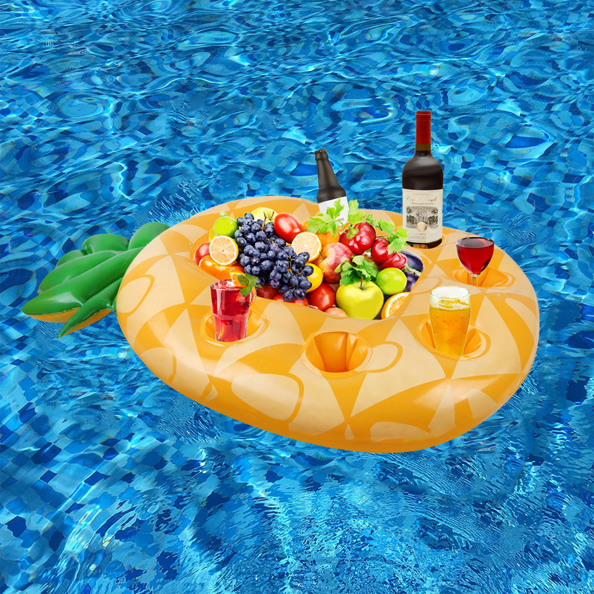 Pineapple Pool Drink Holder & Floating Snack Tray