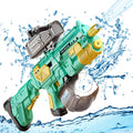 Electric Water Gun Automatic Water Gun Powerful Full Auto Water Guns High Capacity with Tank and Water Bottles Can be Added 30 Feet Long Range Squirt Guns for Adults and Kids (Green)